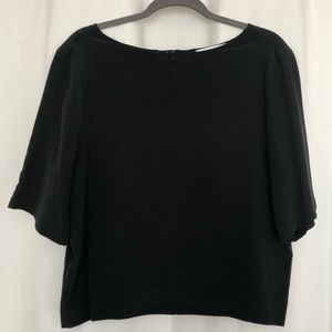 NWOT Amour Vert 100% silk blouse black Medium